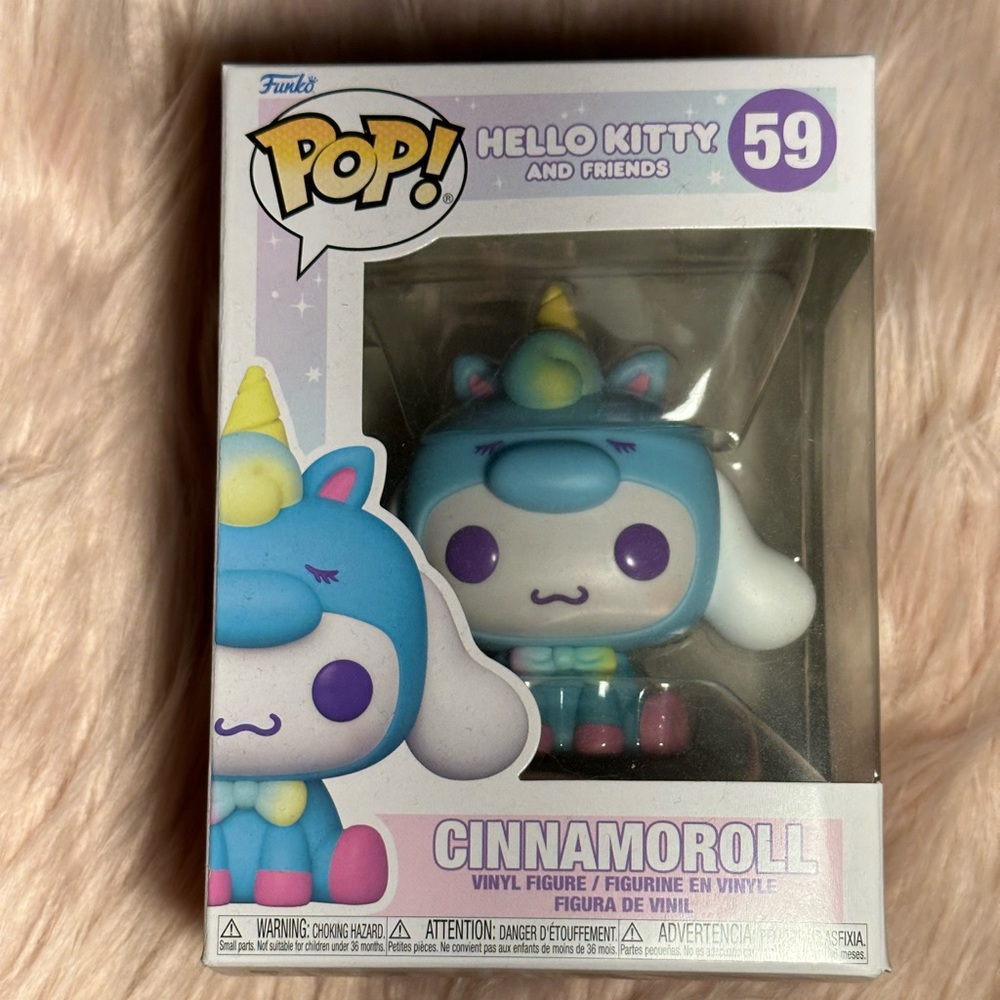 CinnamoRoll Hello kitty and friends (Unicorn Party) Sanrio Funko Pop with bow ti